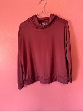 LINC International Concepts Maroon Hooded Long-Sleeve Top